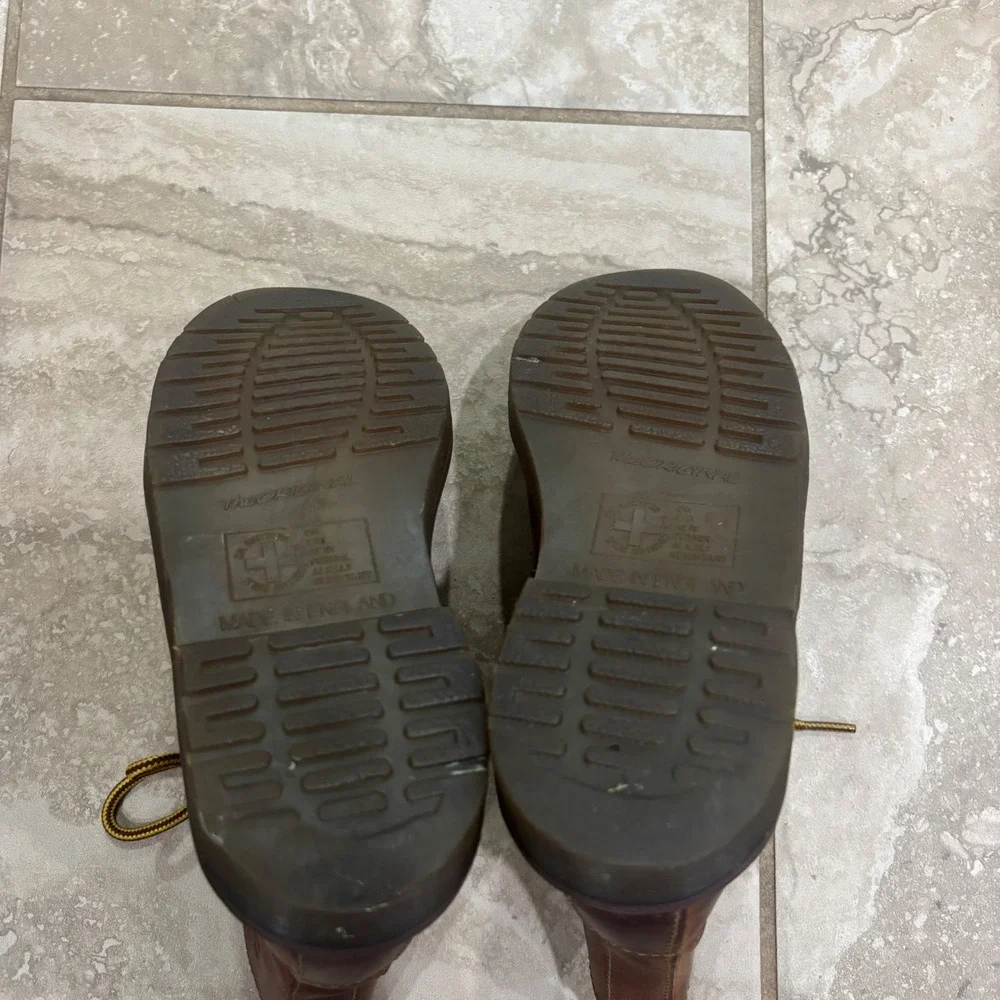 Vintage Dr. Martens 8175 Brown Leather Boots Made in England Kids Size 2